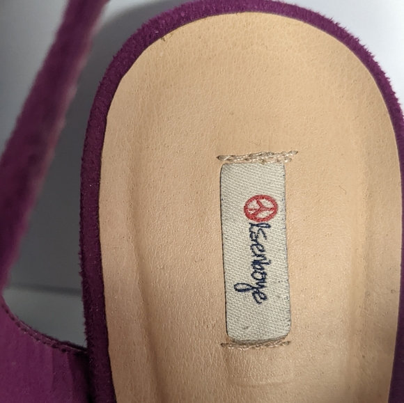 Olsenboye Peep toe Ankle Strap Purple and Blue Stiletto Sandals 8.5 - Picture 12 of 13